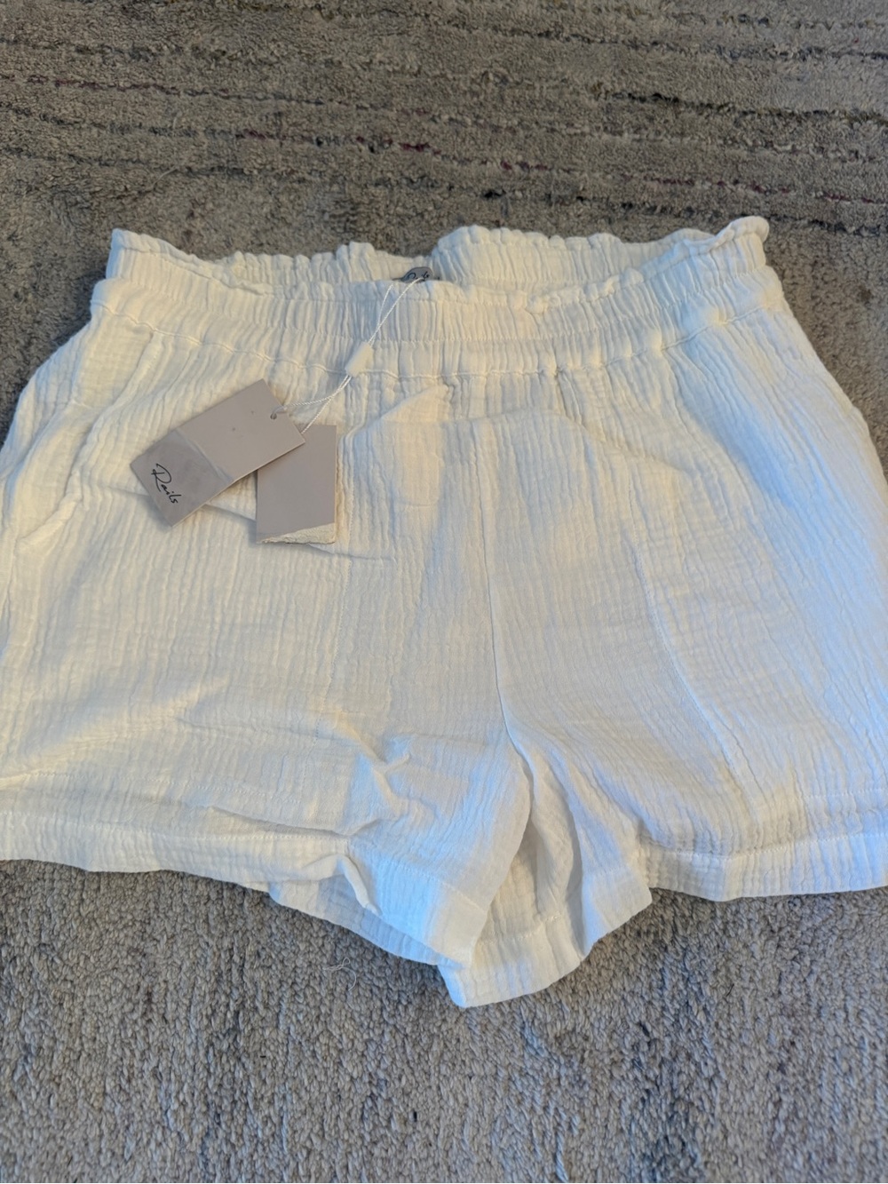 Rails White High-Waist Lightweight Shorts